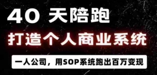40天陪跑打造个人商业系统，一人公司，用SOP系统跑出百W变现-财阁