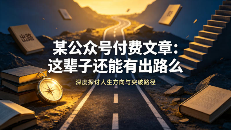 某公众号付费文章：这辈子还能有出路么-财阁