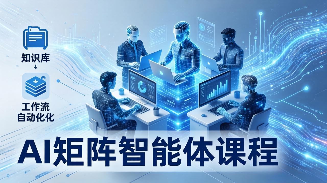 AI矩阵智能体实战：100个数字员工批量生产内容，文本知识库+工作流自动化全搞定-财阁