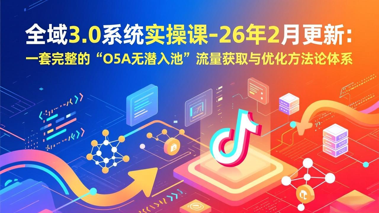 全域3.0系统实操课-26年2月更新：一套完整的“O5A无潜入池”流量获取与优化方法论体系-财阁