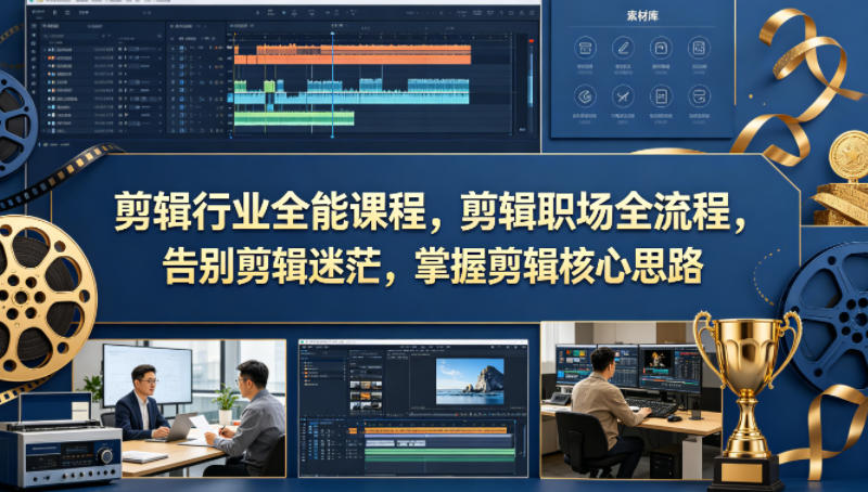 剪辑行业全能课程，剪辑职场全流程，告别剪辑迷茫，掌握剪辑核心思路-财阁