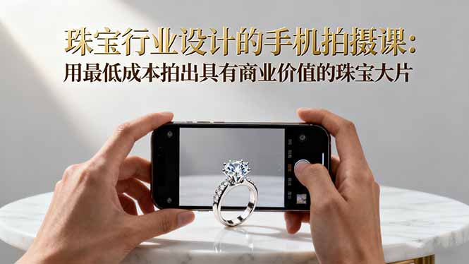 珠宝行业设计的手机拍摄课：用最低成本拍出具有商业价值的珠宝大片！-财阁