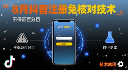 8月抖音注册免核对技术，不保证百分百，自测-财阁