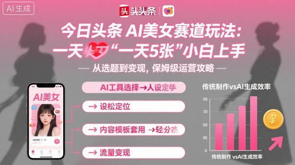 今日头条AI美女赛道玩法，一天轻松5张，小白轻松上手-财阁