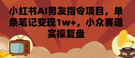 小红书AI男友指令项目，单条笔记变现1w+，小众赛道实操复盘-财阁