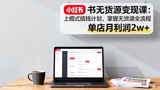 小红书无货源变现课：上瘾式搞钱计划，掌握无货源全流程，单店月利润2w+-财阁
