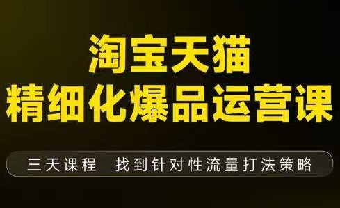 猫课子幽·淘宝天猫精细化爆品运营【音频+字幕+文档】(9月12-14杭州线下课)-财阁