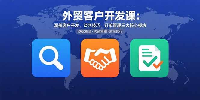（15793期）外贸客户开发课：涵盖客户开发、谈判技巧、订单管理三大核心模块-财阁