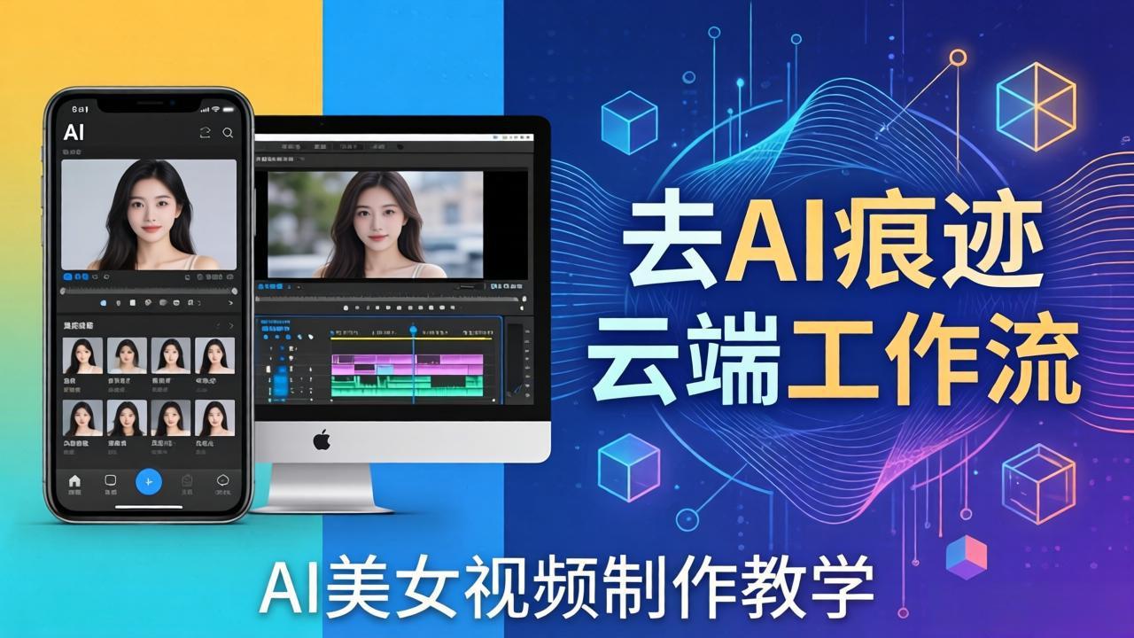 AI美女视频制作教学：去AI痕迹，云端工作流出图，手机电脑均可，不需要配置-财阁