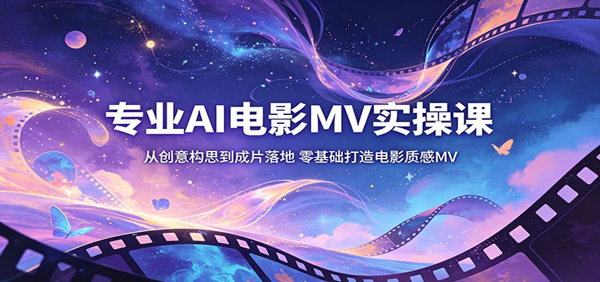 专业AI电影MV实操课：从创意构思到成片落地，零基础打造电影质感MV-财阁