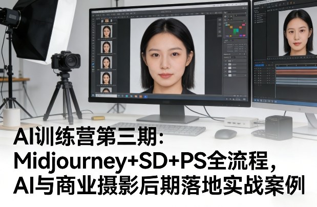 AI训练营第三期：Midjourney+SD+PS全流程，AI与商业摄影后期落地实战案例-财阁