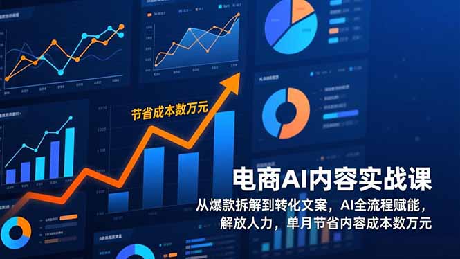 电商AI内容实战课，从爆款拆解到转化文案，AI全流程赋能，解放人力，单月节省内容成本数万元-财阁