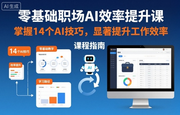 零基础职场AI效率提升课,掌握14个AI技巧,显著提升工作效率-财阁