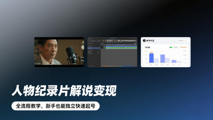 人物纪录片解说变现，全流程教学，新手也能独立快速起号-财阁