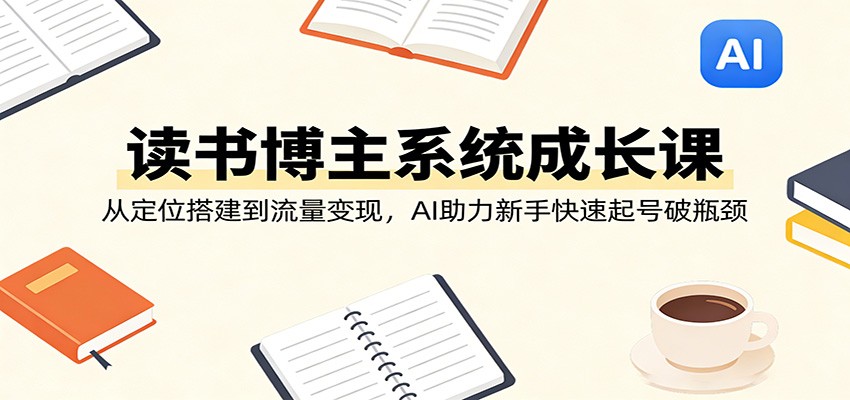 读书博主系统成长课：从定位搭建到流量变现，AI助力新手快速起号破瓶颈-财阁