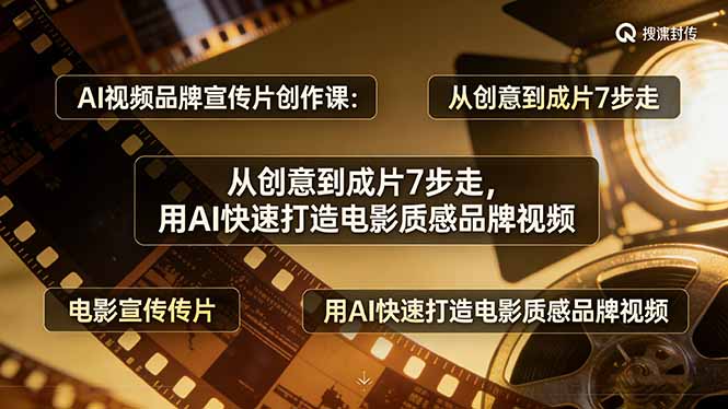 AI视频品牌宣传片创作课：从创意到成片7步走，用AI快速打造电影质感品牌视频-财阁