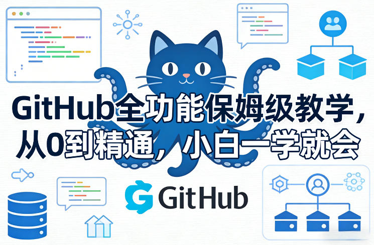 GitHub全功能保姆级教学，从0到精通，小白一学就会-财阁
