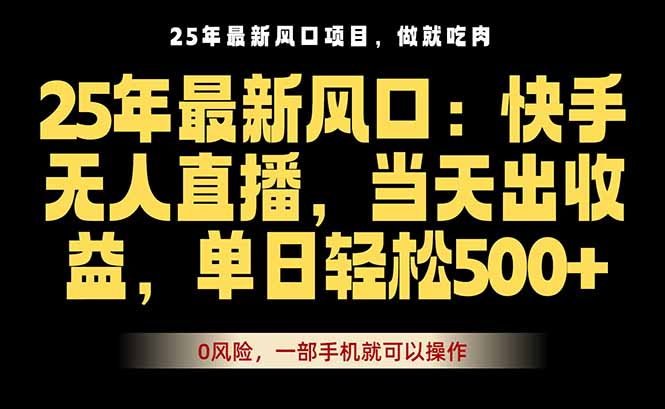 25年最新无人直播玩法，当天秒出单，一部手机就可操作-财阁