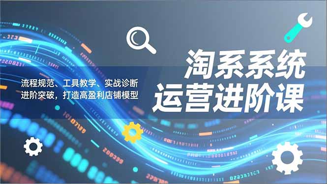 淘系系统运营进阶课2.0，流程规范、工具教学、实战诊断，进阶突破，打造高盈利店铺模型-财阁