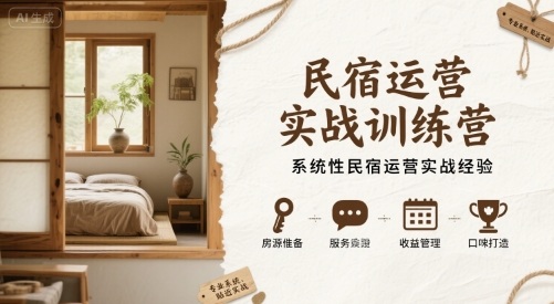 民宿运营实战训练营，系统性民宿运营实战经验-财阁