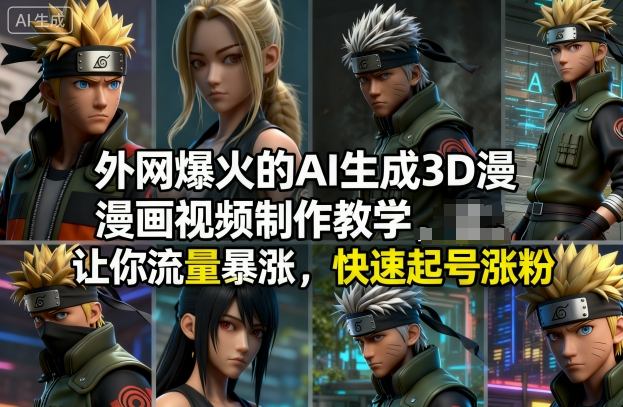 外网爆火的AI生成3D漫画视频制作教学，让你流量暴涨，快速起号涨粉！-财阁
