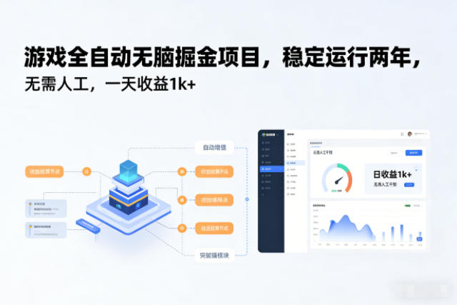 游戏全自动无脑掘金项目，稳定运行两年，无需人工，一天收益1k+【揭秘】-财阁