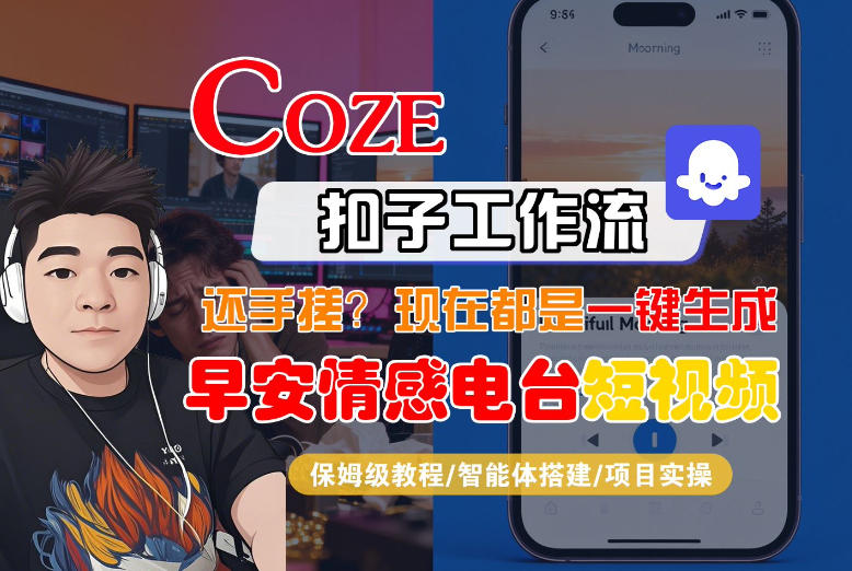 【Coze工作流搭建实操教程】【coze】早安情感电台日签视频还在手动做？用扣子工作流自动生成，省时90%-财阁