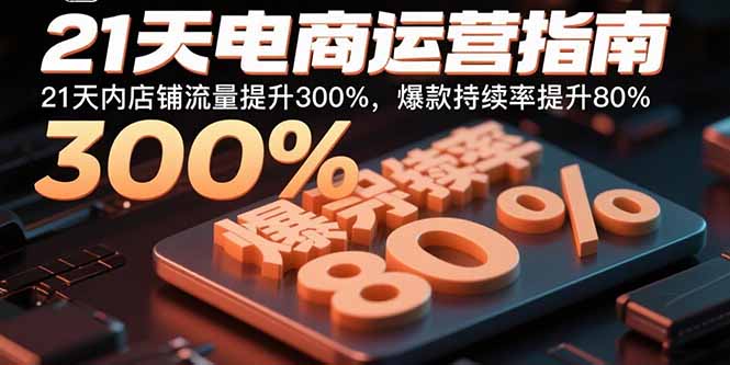 21天电商运营指南：21天内店铺流量提升300%，爆款持续率提升80%-财阁