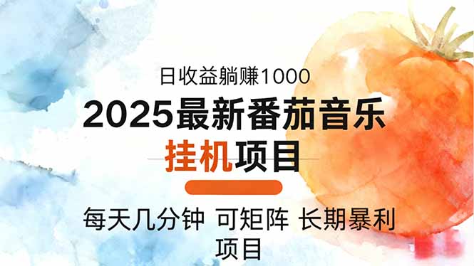 2025年最新番茄音乐人挂机项目，每天几分钟，月入1000＋，可矩阵，一台…-财阁