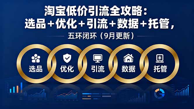 淘宝低价引流全攻略：选品＋优化＋引流＋数据＋托管，五环闭环(9月更新-财阁