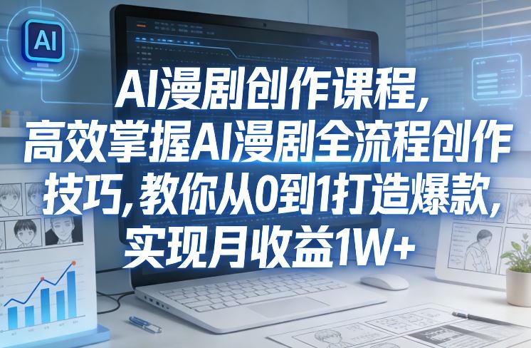 某社群AI漫剧创作课程,高效掌握AI漫剧全流程创作技巧,教你从0到1打造爆款,实现月收益1W+-财阁