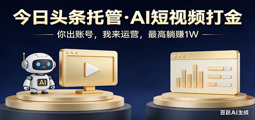 头条号AI托管，我提供作品，你提供账号，每天5分钟发布，小白躺赚3000+-财阁