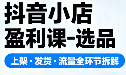 抖音小店盈利课-选品·上架·发货·流量全环节拆解-财阁