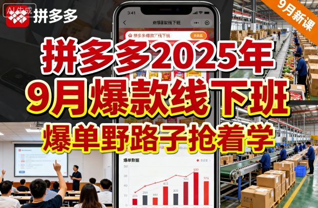 拼多多2025年9月爆款线下班，爆单野路子抢着学-财阁
