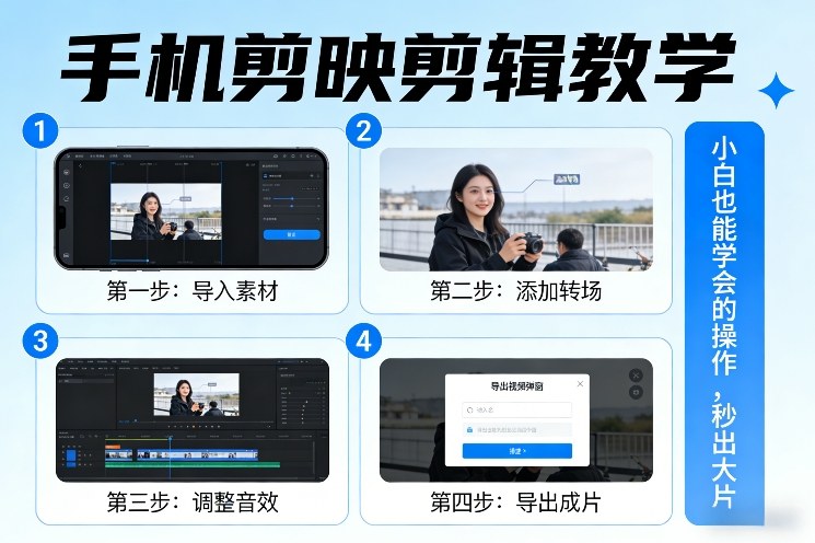 手机剪映剪辑教学，小白也能学会的操作，秒出大片-财阁
