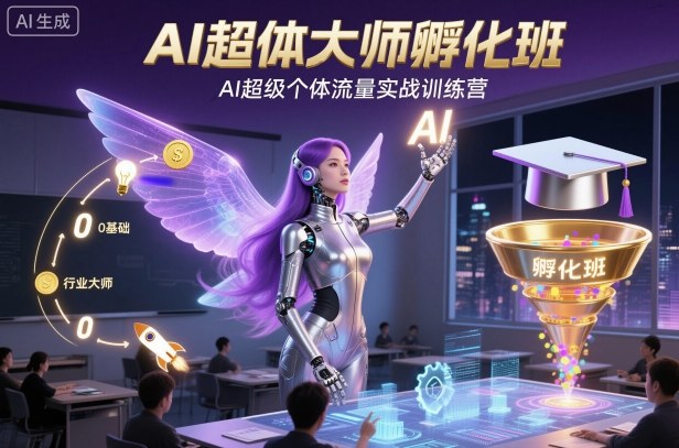 AI超体大师孵化班，AI超级个体流量实战训练营-财阁