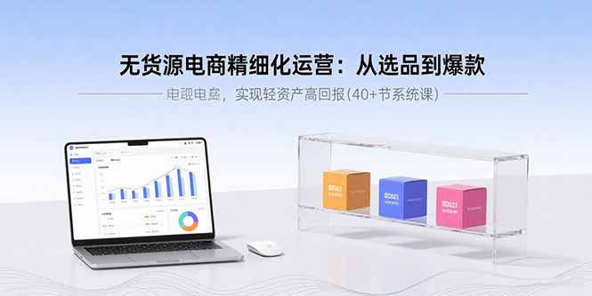 无货源电商精细化运营：从选品到爆款，实现轻资产高回报(40+节系统课-财阁