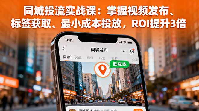 同城投流实战课：掌握视频发布、标签获取、最小成本投放，ROI提升3倍-财阁