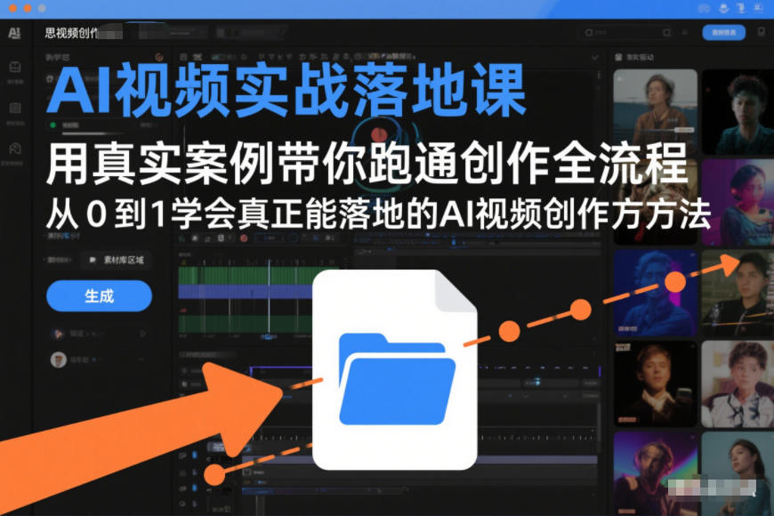 AI视频实战落地课，用真实案例带你跑通创作全流程，从0到1学会真正能落地的AI视频创作方法-财阁