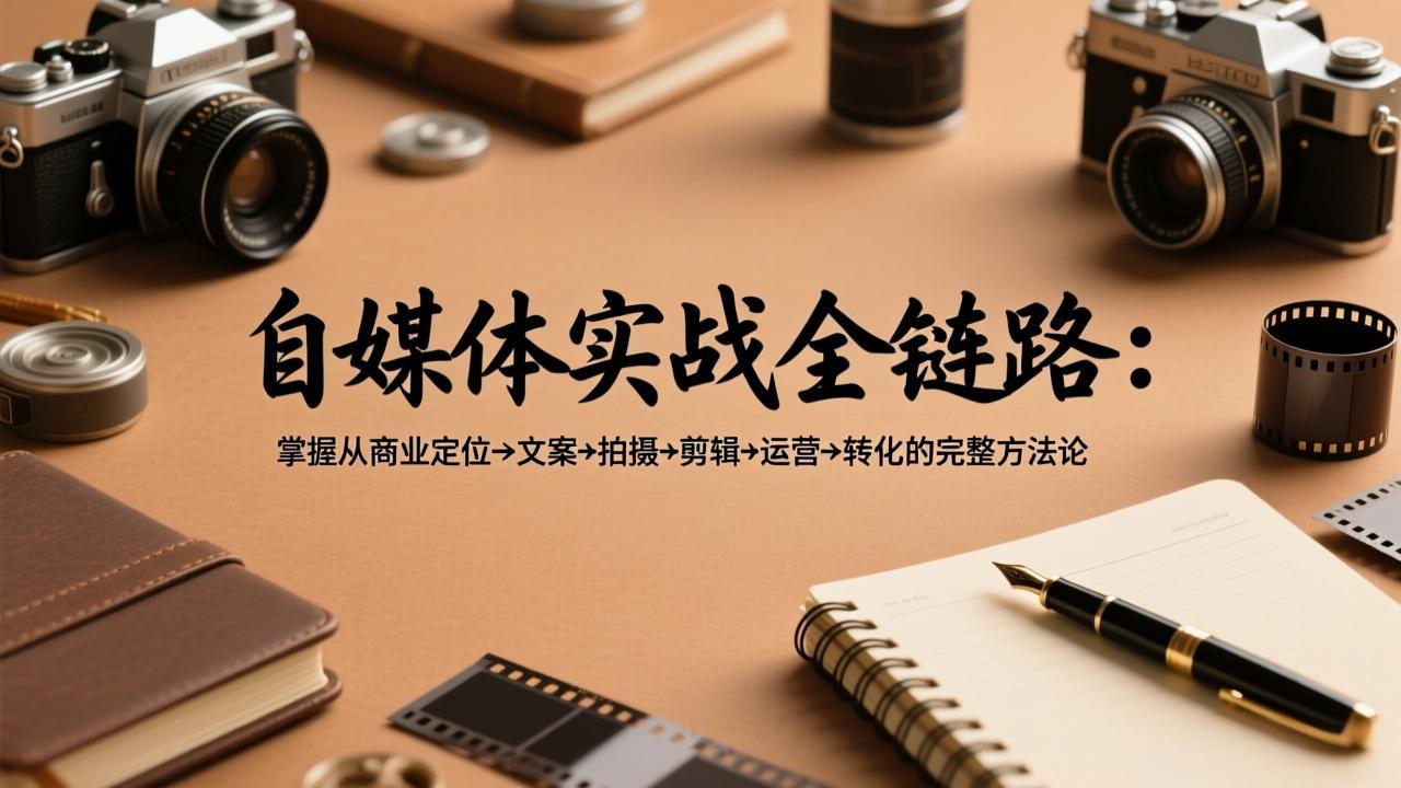 自媒体实战全链路：掌握从商业定位→文案→拍摄→剪辑→运营→转化的完整方法论-财阁