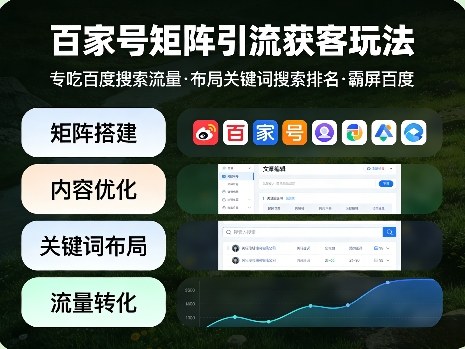百家号矩阵引流获客玩法，专吃百度搜索流量，布局关键词搜索排名，霸屏百度-财阁
