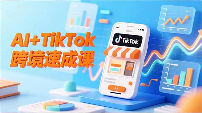 AI+TikTok跨境速成课，智能翻译、店铺定位、流程拆解，7天高效上线运营-财阁