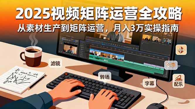 2025短视频矩阵运营全攻略：从素材生产到矩阵运营，月入3万实操指南-财阁