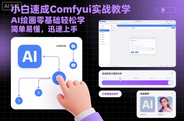 小白速成Comfyui实战教学，AI绘画零基础轻松学，简单易懂，迅速上手-财阁