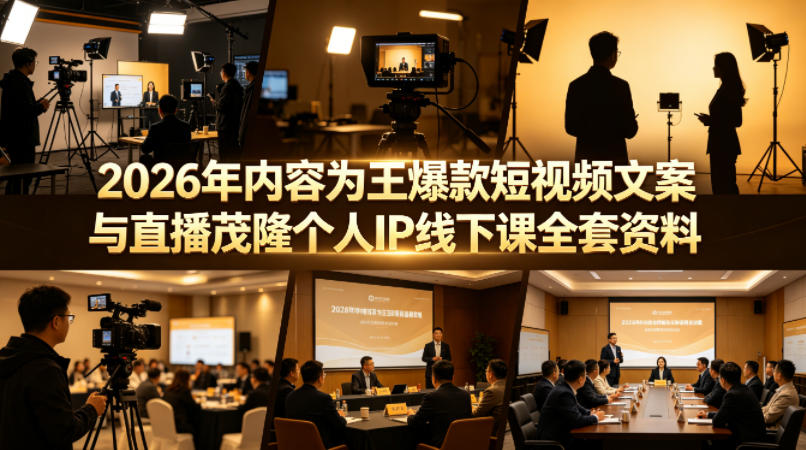 2026年内容为王爆款短视频文案与直播茂隆个人IP线下课全套资料(价值4980)-财阁