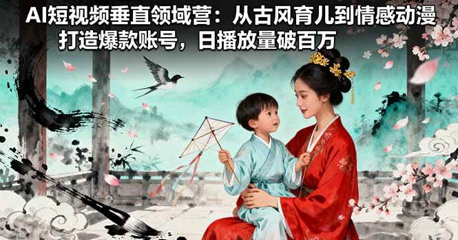 （16195期）AI短视频垂直领域营：从古风育儿到情感动漫，打造爆款账号,日播放量破百万-财阁