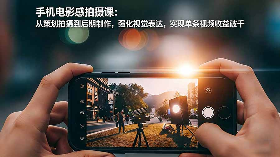 手机电影感拍摄课：从策划拍摄到后期制作，强化视觉表达，实现单条视频收益破千-财阁