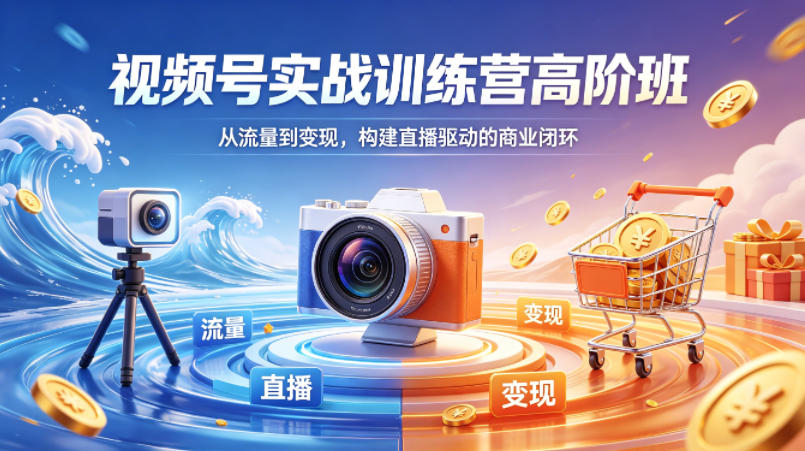 视频号实战训练营高阶班，从流量到变现，构建直播驱动的商业闭环(26年4月)-财阁