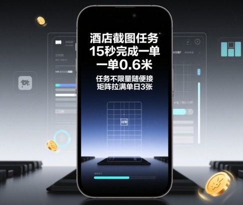 酒店截图任务,15秒完成一单,一单0.6米,任务不限量随便接,矩阵拉满单日3张【揭秘】-财阁