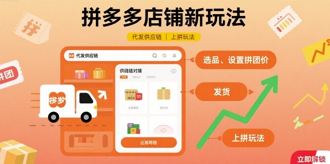 拼多多店铺新玩法，代发供应链上拼玩法-财阁